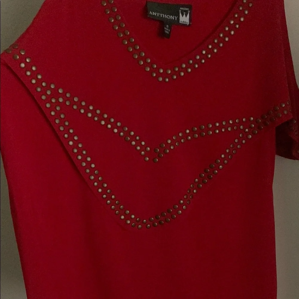 Antthony Red Cold Shoulder Top (S) - Picture 9 of 10
